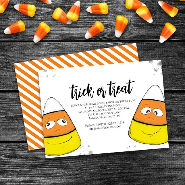 Niedliches Halloween-Party Einladung (Trick or Treat Halloween custom invitation)
