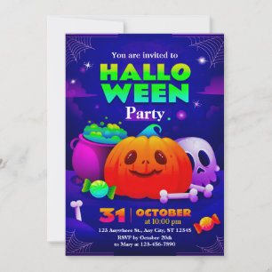 Niedliches Halloween-Party für Kinder Einladung