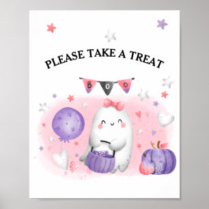 Niedliches Halloween-Party Little Boo Gefallen Zei Poster