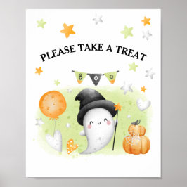 Niedliches Halloween-Party Little Boo Gefallen Zei Poster