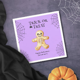 Niedliches Halloween-Party Skelett Personalisiert Serviette