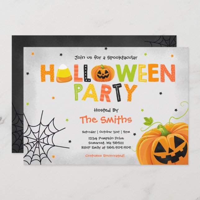 Niedliches Halloween-Party Spooktacular Halloween- Einladung (Vorne/Hinten)