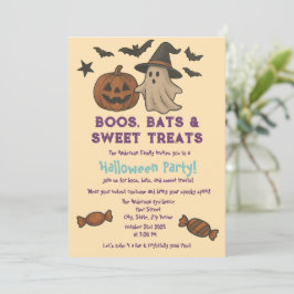 Niedliches Halloween - Pastel Pumpkin & Candy Part Einladung