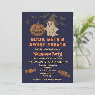Niedliches Halloween - Pastel Pumpkin & Candy Part Einladung