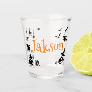Niedliches Halloween-Personalisierter Name Shotgla Schnapsglas