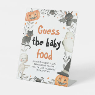 Niedliches Halloween Raten die Baby Food Baby Dusc Sockelschild