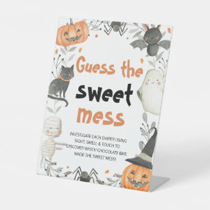 Niedliches Halloween Raten Sie die süße Mess-Babyd Sockelschild