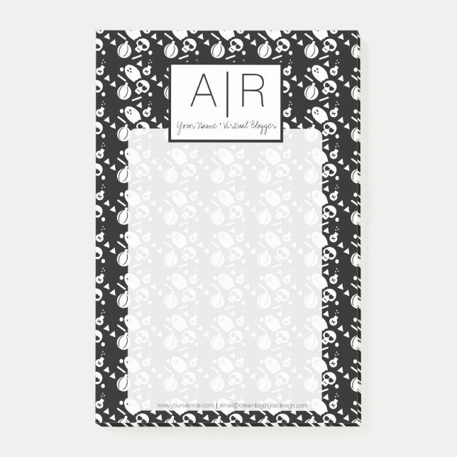 Niedliches Halloween Skeleton Ghost Pumpkin Print Post-it Klebezettel (Vorderseite)