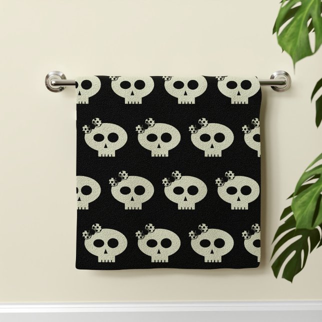Niedliches Halloween Skull Patternhandtuch Handtuch (A fun Halloween hand towel for your bathroom)