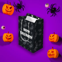 Niedliches Halloween-Spinnennetz auf schwarz, kund