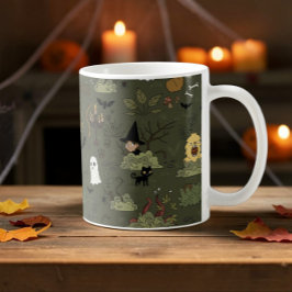 Niedliches Halloween-Spuk-Waldmuster Kaffeetasse