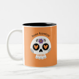 Niedliches Halloween Sugar Skull Zweifarbige Tasse