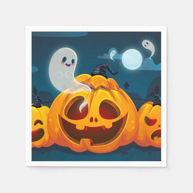 Niedliches Halloween-Thema Serviette (Vorderseite)