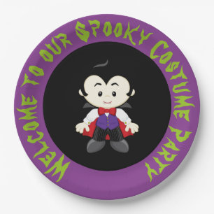 Niedliches Halloween Vampire Boy Halloween-Party Pappteller