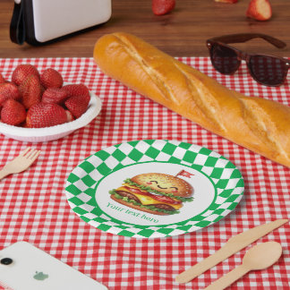 Niedliches Hamburger-Party individuell anpassbar Pappteller