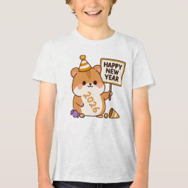 Niedliches Hamster - Frohes Neues Jahr 2026 Tri-Blend Shirt