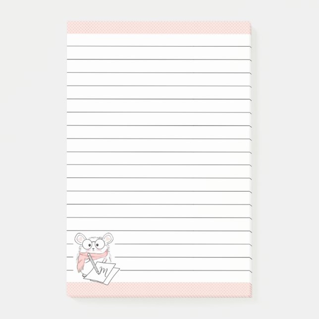 Niedliches Hamster Monogramm Pink Post-it Klebezettel (Vorderseite)