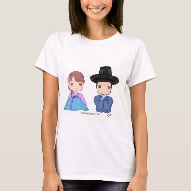 Niedliches Hanbok Paare ♥ T-Shirt (Vorderseite)