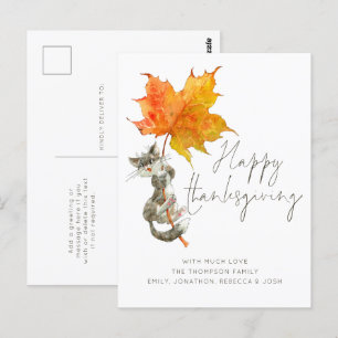 Niedliches handgeschriebenes Script-Happy Thanksgi Postkarte