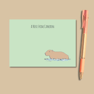 Niedliches handGezeichnet Capybara Rainforest Zoo Post-it Klebezettel