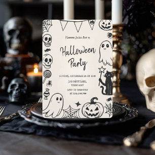 Niedliches handGezeichnet Halloween-Party Kinder Feiertagskarte