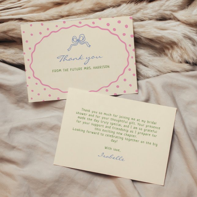 Niedliches handgezeichnetes farbiges Brautparty Dankeskarte (Von Creator hochgeladen)