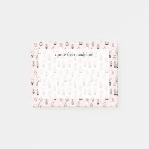 Niedliches handgezeichnetes Kakteen-Muster Post-it Klebezettel