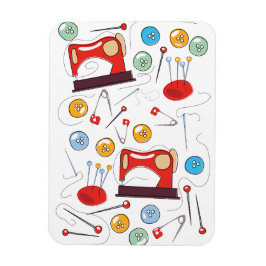 Niedliches, handgezeichnetes Nähmuster Magnet