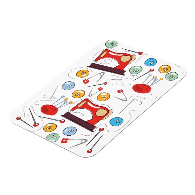 Niedliches, handgezeichnetes Nähmuster Magnet (Linke Seite)