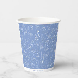 Niedliches Handgezogenes Holiday Doodle Muster Pappbecher