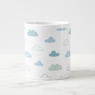 Niedliches handgezogenes Wolkenmuster Jumbo-Tasse