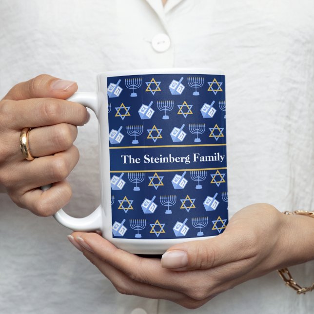 Niedliches Hanukkah Dreidel Menorah Personalisiert Kaffeetasse (Von Creator hochgeladen)
