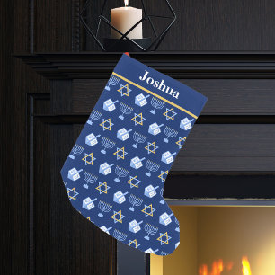 Niedliches Hanukkah-Muster Kleiner Weihnachtsstrumpf