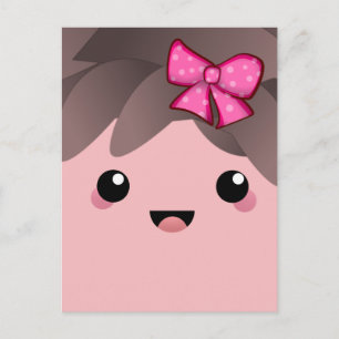 Niedliches Happy Face Kawaii Japanische Cartoon Pu Postkarte