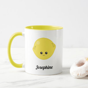 Niedliches Happy Lemon Monogramm Tasse