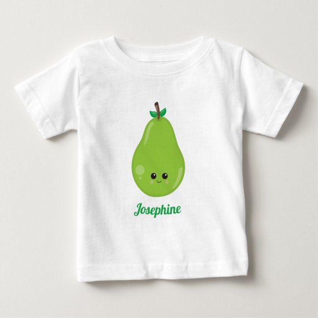 Niedliches Happy-Peer-Monogramm Baby T-shirt (Vorderseite)