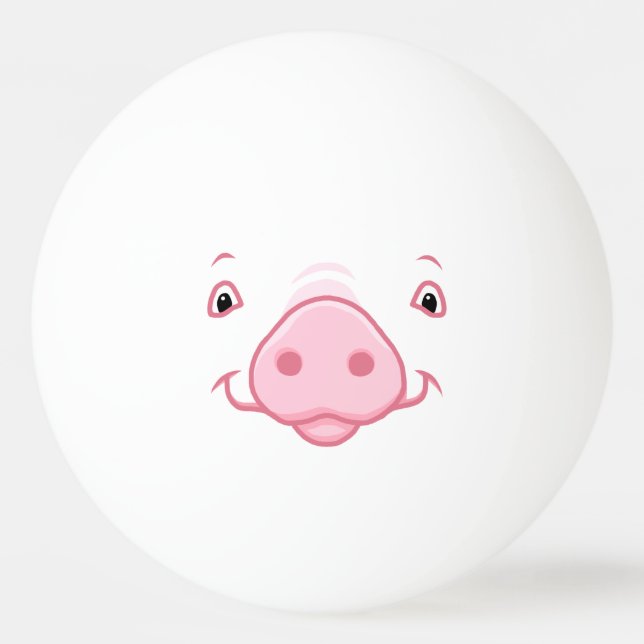 Niedliches Happy Pink Pig Face Tischtennisball (Vorderseite)