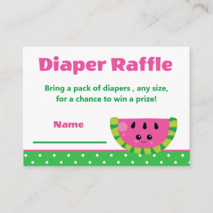 Niedliches Happy Watermelon Diaper Raffle Babydusc Begleitkarte
