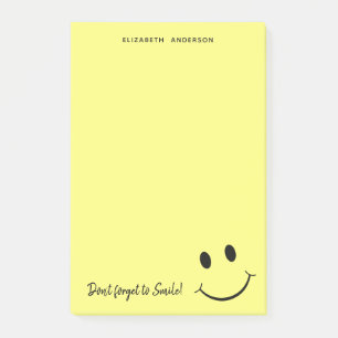 Niedliches Happy Yellow Face Lächeln Personalisie Post-it Klebezettel