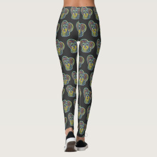 Niedliches Hartglas Miniatur Schnauzer mit Herz Leggings