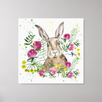 Niedliches Hasen in Aquarellfarben-Blume
