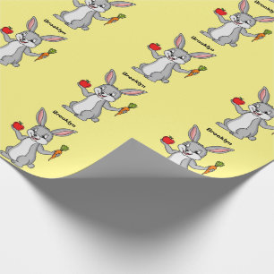 Niedliches Hasen mit Gemüse Cartoon Geschenkpapier