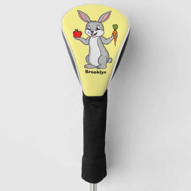 Niedliches Hasen mit Gemüse Cartoon Golf Headcover (Vorderseite)