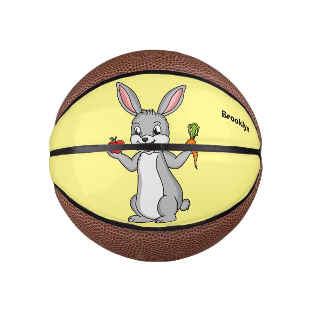 Niedliches Hasen mit Gemüse Cartoon Mini Basketball (Vorderseite)