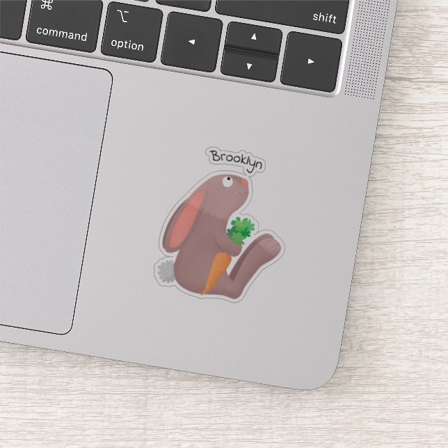 Niedliches Hasen mit KarottenCartoon Aufkleber (Ausschnitt)