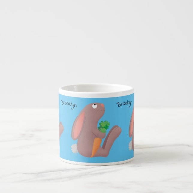 Niedliches Hasen mit KarottenCartoon Espressotasse (Vorderseite)
