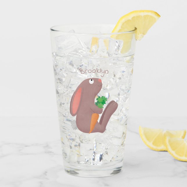 Niedliches Hasen mit KarottenCartoon Glas (Rückseite Ice)