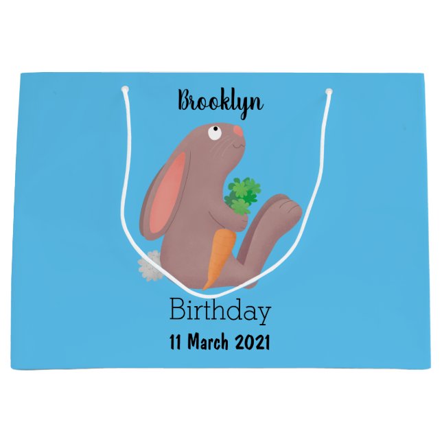 Niedliches Hasen mit KarottenCartoon Große Geschenktüte (Vorderseite)