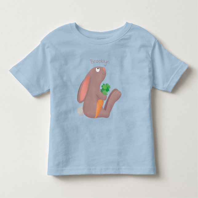 Niedliches Hasen mit KarottenCartoon Kleinkind T-shirt (Vorderseite)