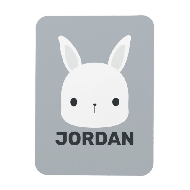 Niedliches Hasen mit Personalisiertem Namen Magnet (Vertikal)